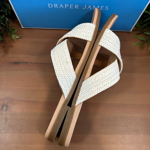 Draper James Women's Alex Raffia White Crossed Strap Sandals Size 9 - Picture 5 of 6